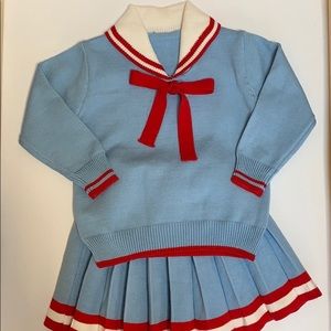 Knit Set Sweater Skirt Girl 2 T Long Sleeve Blue